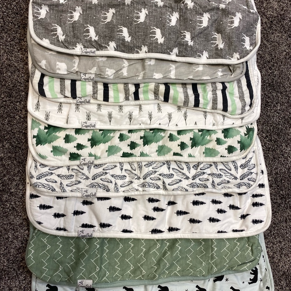 Copper Pearl Burp Cloths (set of 9)
